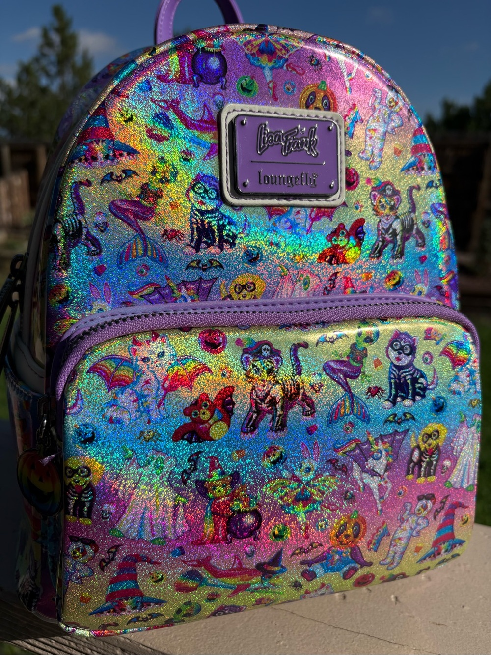 Loungefly x Lisa Frank Halloween Mini Backpack - Glow in the Dark - Picture 7 of 13